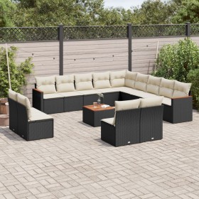 14-teiliges Gartensofa-Set mit schwarzen synthetischen Rattankissen von , Gartensets - Ref: Foro24-3226490, Preis: 822,93 €, ...