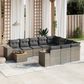 11-piece garden sofa set and gray synthetic rattan cushions by , Garden sets - Ref: Foro24-3257964, Price: 689,35 €, Discount: %