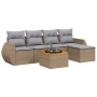 Gartensofa-Set mit Kissen, 6-teilig, beiges synthetisches Rattan von , Gartensets - Ref: Foro24-3257312, Preis: 410,82 €, Rab...