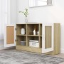 White and Sonoma oak veneer sideboard 120x30.5x70 cm by , Sideboards - Ref: Foro24-802782, Price: 116,72 €, Discount: %