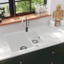 Granite kitchen sink with two white basins by , Sinks - Ref: Foro24-144859, Price: 208,22 €, Discount: %