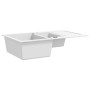 Granite kitchen sink with two white basins by , Sinks - Ref: Foro24-144859, Price: 208,22 €, Discount: %