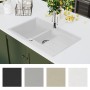 Granite kitchen sink with two white basins by , Sinks - Ref: Foro24-144859, Price: 208,22 €, Discount: %