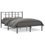 Bed frame with black metal headboard 140x190 cm by , Beds and slatted bases - Ref: Foro24-355561, Price: 101,08 €, Discount: %