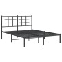 Estructura de cama con cabecero metal negro 140x190 cm de , Camas y somieres - Ref: Foro24-355561, Precio: 101,99 €, Descuent...