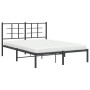 Bed frame with black metal headboard 140x190 cm by , Beds and slatted bases - Ref: Foro24-355561, Price: 101,08 €, Discount: %