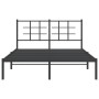 Estructura de cama con cabecero metal negro 140x190 cm de , Camas y somieres - Ref: Foro24-355561, Precio: 101,99 €, Descuent...