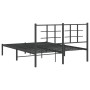 Bed frame with black metal headboard 140x190 cm by , Beds and slatted bases - Ref: Foro24-355561, Price: 101,08 €, Discount: %