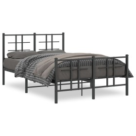 Black metal headboard and footboard bed frame 120x200 cm by , Beds and slatted bases - Ref: Foro24-355577, Price: 110,99 €, D...