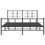 Black metal headboard and footboard bed frame 160x200 cm by , Beds and slatted bases - Ref: Foro24-355582, Price: 119,99 €, D...