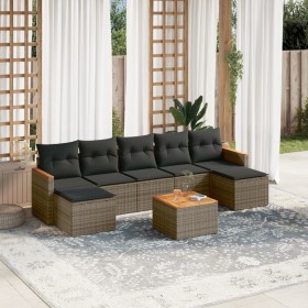 8-teiliges Gartensofa-Set und graue synthetische Rattankissen von , Gartensets - Ref: Foro24-3226242, Preis: 449,87 €, Rabatt: %