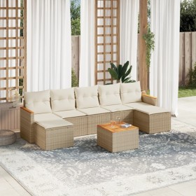 Gartensofa-Set mit beigen Kissen 8 Stück PE-Rattan von , Gartensets - Ref: Foro24-3226240, Preis: 538,99 €, Rabatt: %