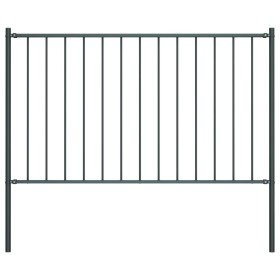 Gray powder coated steel fence panel and posts 1.7x1 m by vidaXL, fence panels - Ref: Foro24-145213, Price: 73,83 €, Discount: %