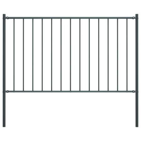 Gray powder coated steel fence panel and posts 1.7x1 m by vidaXL, fence panels - Ref: Foro24-145213, Price: 73,83 €, Discount: %