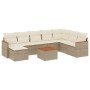 Set de sofás de jardín 9 pzas con cojines ratán sintético beige de , Conjuntos de jardín - Ref: Foro24-3226254, Precio: 681,0...