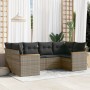 6-piece garden furniture set and gray synthetic rattan cushions by , Garden sets - Ref: Foro24-3226263, Price: 419,48 €, Disc...