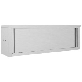 Armario pared de cocina puertas correderas acero 150x40x50 cm de vidaXL, Recipiente para comida - Ref: Foro24-51054, Precio: ...