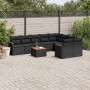 Gartensofa-Set 10-teilig mit schwarzen synthetischen Rattankissen von , Gartensets - Ref: Foro24-3226307, Preis: 585,69 €, Ra...