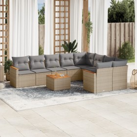 Garden sofa set with beige cushions 10 pieces synthetic rattan by , Garden sets - Ref: Foro24-3226311, Price: 642,63 €, Disco...