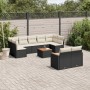 Gartensofa-Set 10-teilig mit schwarzen synthetischen Rattankissen von , Gartensets - Ref: Foro24-3226294, Preis: 605,40 €, Ra...