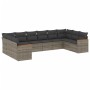 10-teiliges Gartensofa-Set mit grauen synthetischen Rattankissen von , Gartensets - Ref: Foro24-3226326, Preis: 638,38 €, Rab...