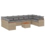 Gartensofa-Set mit beigem Kissenmix, 11-teilig aus PE-Rattan von , Gartensets - Ref: Foro24-3226332, Preis: 743,80 €, Rabatt: %