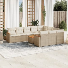 11-teiliges Gartensofa-Set mit beigen synthetischen Rattankissen von , Gartensets - Ref: Foro24-3226345, Preis: 804,81 €, Rab...