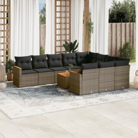 11-piece garden sofa set and gray synthetic rattan cushions by , Garden sets - Ref: Foro24-3226347, Price: 678,99 €, Discount: %