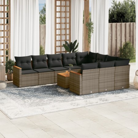 11-piece garden sofa set and gray synthetic rattan cushions by , Garden sets - Ref: Foro24-3226347, Price: 680,14 €, Discount: %