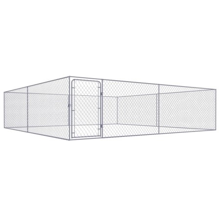 Perrera de exterior de acero galvanizado 4x4x1 m de vidaXL, Casetas y cercados para perros - Ref: Foro24-170820, Precio: 226,...