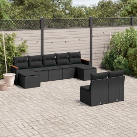 8-teiliges Gartensofa-Set und schwarze synthetische Rattankissen von , Gartensets - Ref: Foro24-3226370, Preis: 486,58 €, Rab...