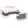 8-teiliges Gartensofa-Set und schwarze synthetische Rattankissen von , Gartensets - Ref: Foro24-3226370, Preis: 486,04 €, Rab...