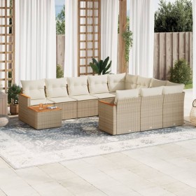 11-teiliges Gartensofa-Set mit beigen synthetischen Rattankissen von , Gartensets - Ref: Foro24-3226366, Preis: 804,81 €, Rab...