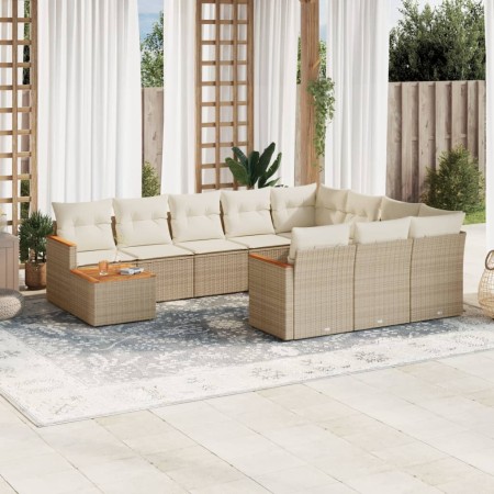 11-teiliges Gartensofa-Set mit beigen synthetischen Rattankissen von , Gartensets - Ref: Foro24-3226366, Preis: 847,99 €, Rab...