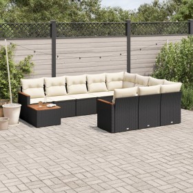 11-piece garden sofa set and black synthetic rattan cushions by , Garden sets - Ref: Foro24-3226364, Price: 700,30 €, Discoun...