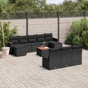 11-teiliges Gartensofa-Set und schwarze synthetische Rattankissen von , Gartensets - Ref: Foro24-3226391, Preis: 574,07 €, Ra...