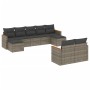 Set de muebles de jardín 9 pzas y cojines ratán sintético gris de , Conjuntos de jardín - Ref: Foro24-3226403, Precio: 549,12...