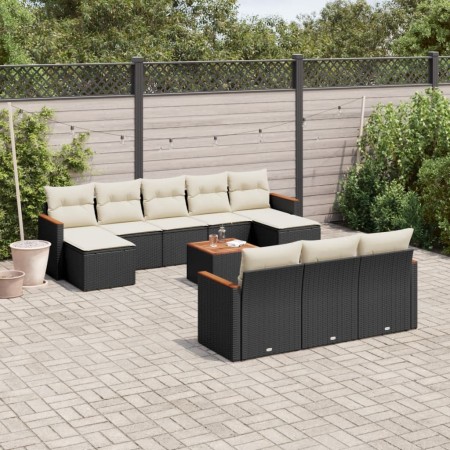 11-teiliges Gartensofa-Set und schwarze synthetische Rattankissen von , Gartensets - Ref: Foro24-3226420, Preis: 615,68 €, Ra...