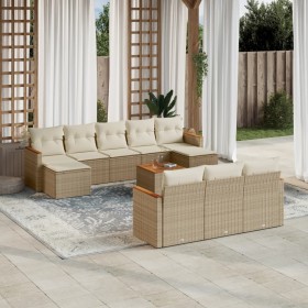 11-teiliges Gartensofa-Set mit beigen synthetischen Rattankissen von , Gartensets - Ref: Foro24-3226422, Preis: 784,07 €, Rab...