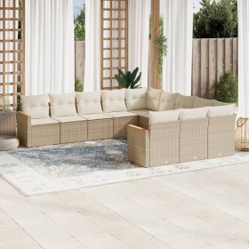 11-teiliges Gartensofa-Set mit beigen synthetischen Rattankissen von , Gartensets - Ref: Foro24-3226429, Preis: 826,94 €, Rab...