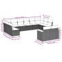 Gartensofa-Set 12-teilig mit schwarzen synthetischen Rattankissen von , Gartensets - Ref: Foro24-3226441, Preis: 699,03 €, Ra...