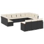 Gartensofa- und Kissenset 13-teilig aus schwarzem synthetischem Rattan von , Gartensets - Ref: Foro24-3226455, Preis: 809,10 ...