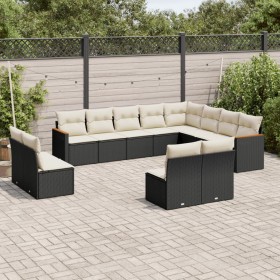 Gartensofa-Set 12-teilig mit schwarzen synthetischen Rattankissen von , Gartensets - Ref: Foro24-3226469, Preis: 700,99 €, Ra...