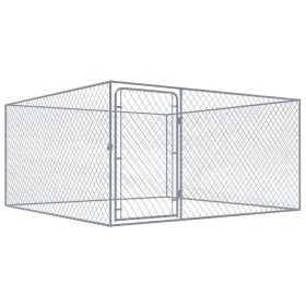 Galvanized steel outdoor kennel 2x2x1 m by vidaXL, Dog kennels and fences - Ref: Foro24-170819, Price: 157,37 €, Discount: %