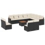 Gartensofa- und Kissenset 13-teilig aus schwarzem synthetischem Rattan von , Gartensets - Ref: Foro24-3226476, Preis: 729,30 ...