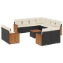 Gartensofa-Set 12-teilig mit schwarzen synthetischen Rattankissen von , Gartensets - Ref: Foro24-3226504, Preis: 753,45 €, Ra...