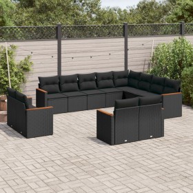 Garden sofa set 12 pieces with black synthetic rattan cushions by , Garden sets - Ref: Foro24-3226510, Price: 772,86 €, Disco...