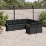 8-teiliges Gartensofa-Set und schwarze synthetische Rattankissen von , Gartensets - Ref: Foro24-3226552, Preis: 496,31 €, Rab...