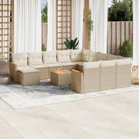 Garden sofa set with cushions 13 pieces beige synthetic rattan by , Garden sets - Ref: Foro24-3226590, Price: 994,06 €, Disco...