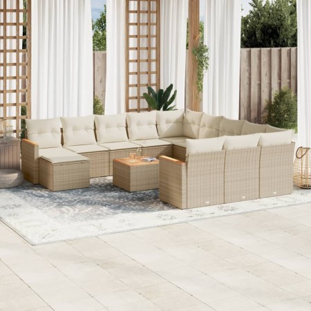 Set sofás de jardín con cojines 13 pzas ratán sintético beige de , Conjuntos de jardín - Ref: Foro24-3226590, Precio: 994,06 ...